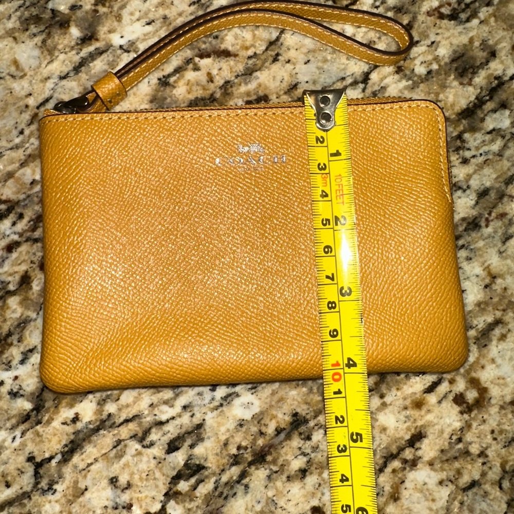Coach Mustard/ Carmel Leather Wristlet - Picture 7 of 7